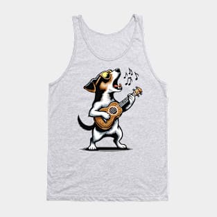 Dog Playing Guitar Singing Jack Russel Terrier Dog Funny Tank Top